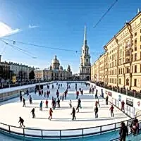 Зима — время для любимых зимних развлечений: катания на коньках и лыжах.